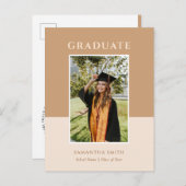 2023金ゴールドモダンスクリプシンプルト写真卒業 案内ポストカード (正面/裏面)