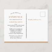 2023金ゴールドモダンスクリプシンプルト写真卒業 案内ポストカード (裏面)