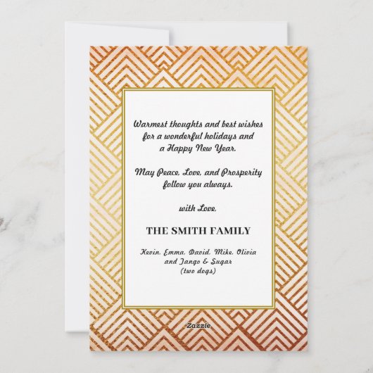 2023金ゴールドモダンスクリプトファミリー12フォトカレンダー シーズンカード (裏面)