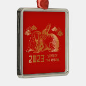 2023金ゴールド中国のラビット新年 メタルオーナメント (右)