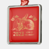 2023金ゴールド中国のラビット新年 メタルオーナメント (左)