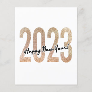 2023黄金の輝きを持つ新年の幸せな文字。 チラシ
