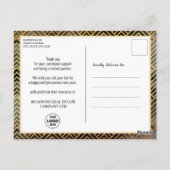 2023黒企業の金ゴールドスクリプモダント予定表 ポストカード (裏面)