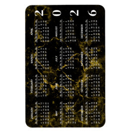 2023黒大理石金ゴールドカレンダー マグネット