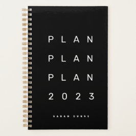 2023 モダンブラックマンスリー＋ウィークリー ノンデートプランナー プランナー手帳