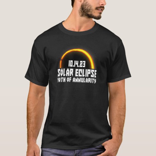 2023 太陽の Eclipse環状 – 環状のパス Tシャツ (正面)
