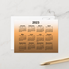 2023 年の色褪せたゴールド ミニ カレンダー（Janz ポストカード） ポストカード