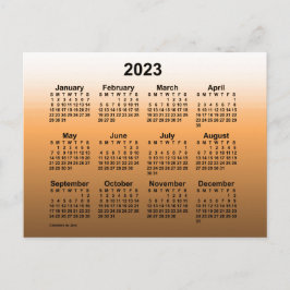 2023 年の色褪せたゴールド ミニ カレンダー（Janz ポストカード） ポストカード