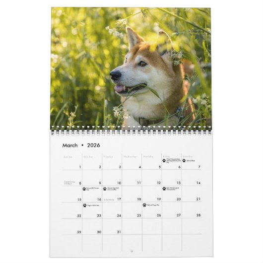 2023 |犬の休日 |ペットの写真を作成する カレンダー (3月 2026)