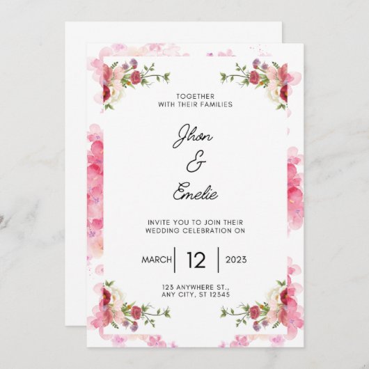 2023 結婚式 招待状 (正面/裏面)