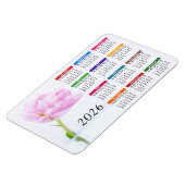 2023 美しいピンクの芍薬 | 花のカレンダー マグネット (左側)