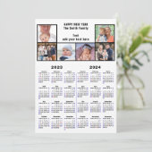 2023 - 2024カレンダーファミリー6フォトコラージュモダン シーズンカード (スタンド正面)