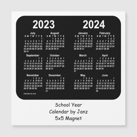 2023-2024ジャンスによる白黒の学校カレンダー (正面)
