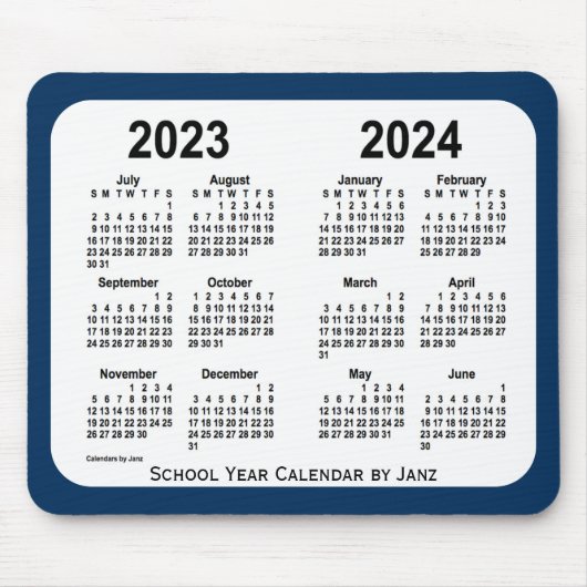 2023-2024ジャンツによる交番ブルースクールカレンダー マウスパッド (正面)