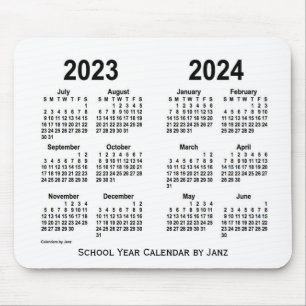 2023-2024ホワイトスクールカレンダーby Janz マウスパッド