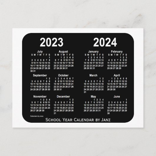2023-2024ホワイトネオンスクールカレンダー ポストカード (正面)