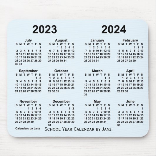 2023-2024学年カレンダーby Janz Alice Blue マウスパッド (正面)