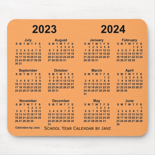 2023-2024学年カレンダーby Janz Sandy Brown マウスパッド (正面)