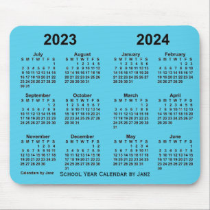 2023-2024学年カレンダーby Janz Sky Blue マウスパッド