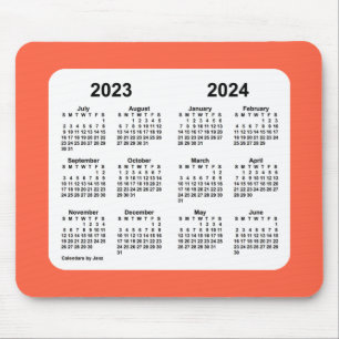 2023-2024学校カレンダーby Janz Tomato Red マウスパッド