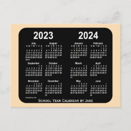 2023-2024小麦ネオンミニスクールカレンダーby Janz ポストカード