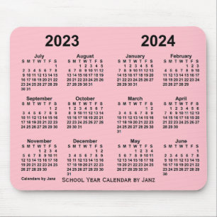 2023-2024年度カレンダー(Janz Pink) マウスパッド