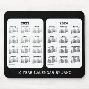 2023-2024 Janzによる白黒2年カレンダー マウスパッド