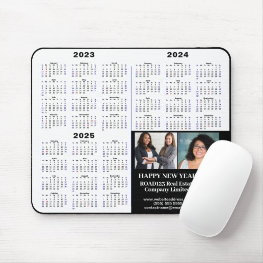 2023 - 2025ビジネスカレンダーモダンミニマル マウスパッド (マウス)