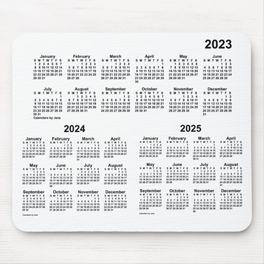 2023-2025白3年カレンダーby Janz Mouse pad マウスパッド (正面)