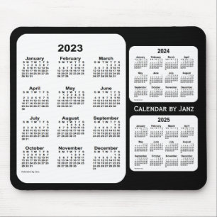 2023-2025 Janz著白黒3年のカレンダー マウスパッド