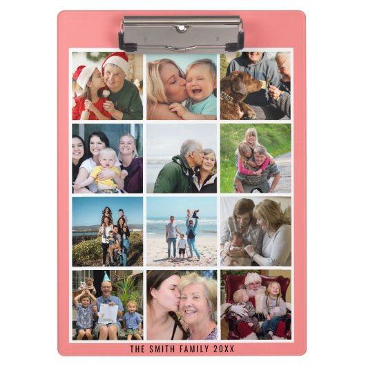 2023-2026カレンダーファミリー12フォトコラージュ クリップボード (正面)