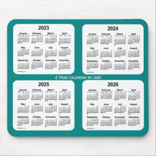 2023-2026ティール(緑がかった色)4年カレンダーby Janz Mouse pad マウスパッド