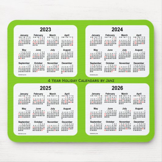 2023-2026ホリデーカレンダーbyヤンズイエローグリーン マウスパッド (正面)