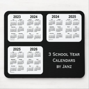 2023-2026 Janz著黒いネオン学年のカレンダー マウスパッド