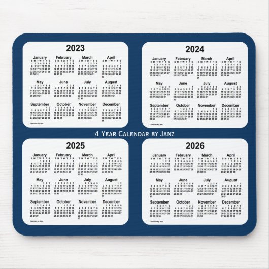 2023-2026 Police Box Blue 4 Year Calendar by Janz マウスパッド (正面)