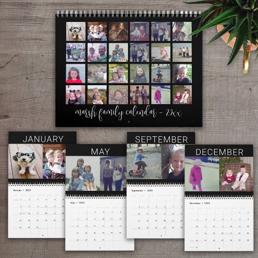 2023 - 24写真 – 1か月あたり2家族モダンの写真 カレンダー