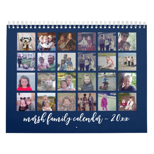 2023 - 24写真 – 1ヶ月モダンに2家族 – 海軍 カレンダー (カバー)