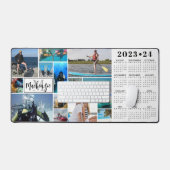 2023-24学校カレンダー14写真モノグラム名 デスクマット (キーボード&マウス)