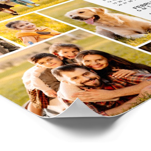 2023-24学校カレンダー6枚の写真パーソナライズされた ポスター (角)