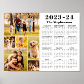 2023-24学校カレンダー6枚の写真パーソナライズされた ポスター (正面)