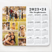 2023-24学校カレンダー6枚の写真パーソナライズされた マウスパッド (正面)