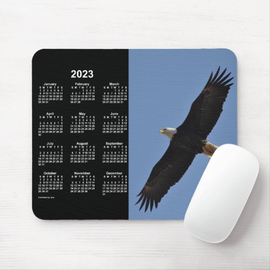 2023 Bald Eagle Neon Calendar by Janz Mouse pad マウスパッド (マウス)