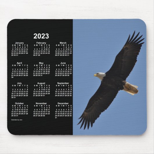 2023 Bald Eagle Neon Calendar by Janz Mouse pad マウスパッド (正面)