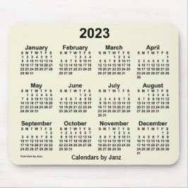 2023 Beige Calendar by Janz Mouse pad マウスパッド
