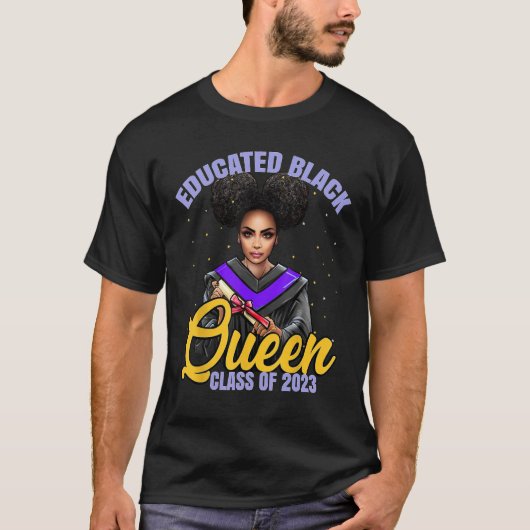 2023 Black Girl Graduation HBCU Purple Lavender Vi Tシャツ (正面)