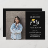  2023 Black Photo Graduation Party  Invitation 招待状 (正面/裏面)
