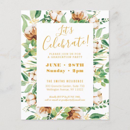 2023 BUDGETユーカリ写真卒業招待状 チラシ (裏面)