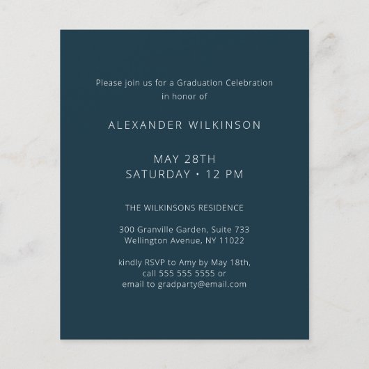 2023 BUDGET Blue モダン Script 2フォト招待状 チラシ (裏面)