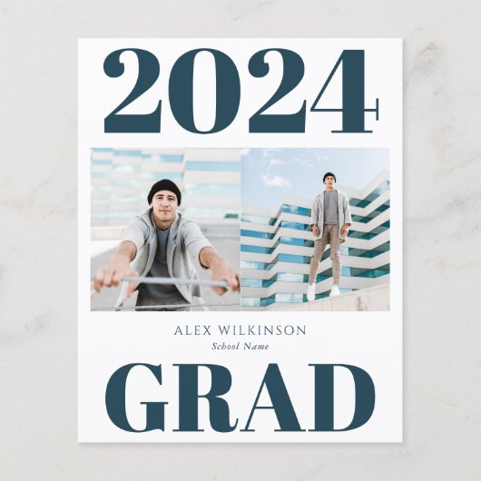 2023 BUDGET Blue モダン Script 2フォト招待状 チラシ (正面)