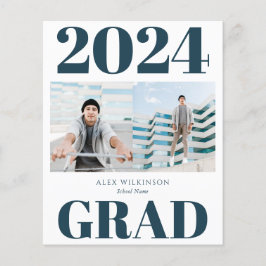 2023 BUDGET Blue モダン Script 2フォト招待状 チラシ